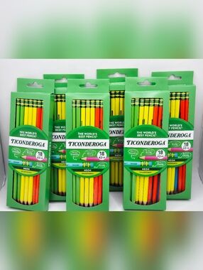 Ticonderoga Neon #2 Pencils 108 Count Pre-Sharpened w/ Erasers 18 Pack x6 New